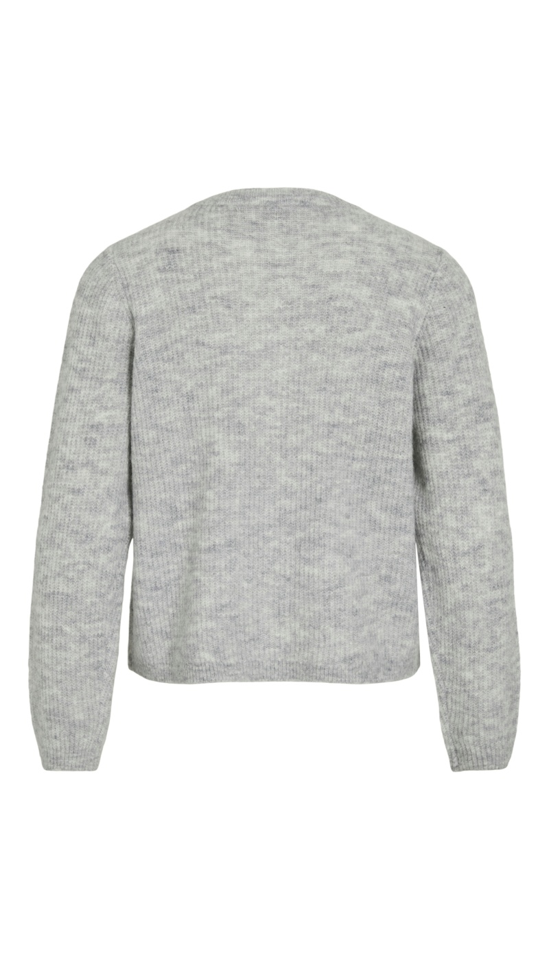 Gilet Maille Light Grey Melange VILORY VILA - 6 | TOPS